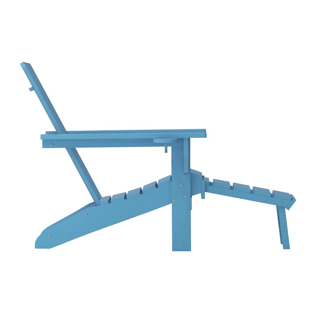 Commercial Adirondack Chair with Pull-Out Ottoman and Cupholder. Picture 10