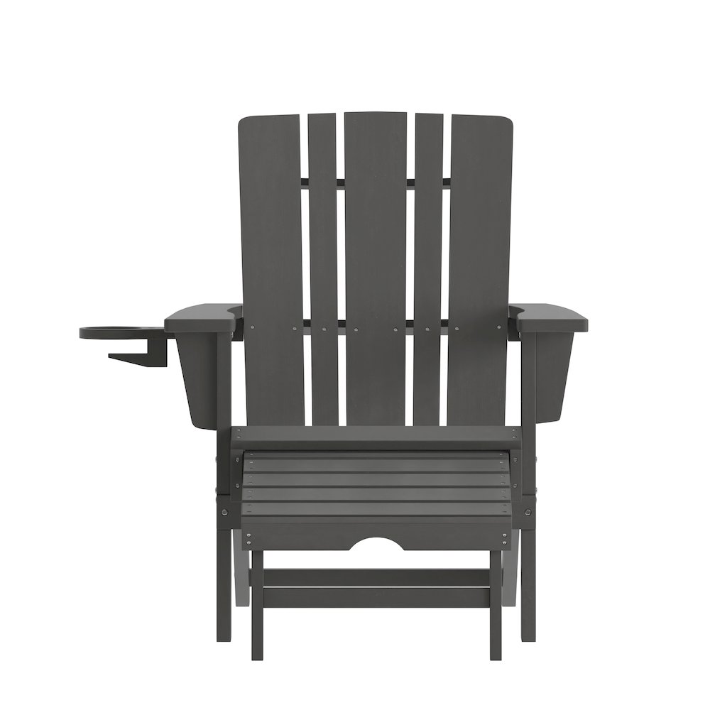 Commercial Adirondack Chair with Pull-Out Ottoman and Cupholder. Picture 11