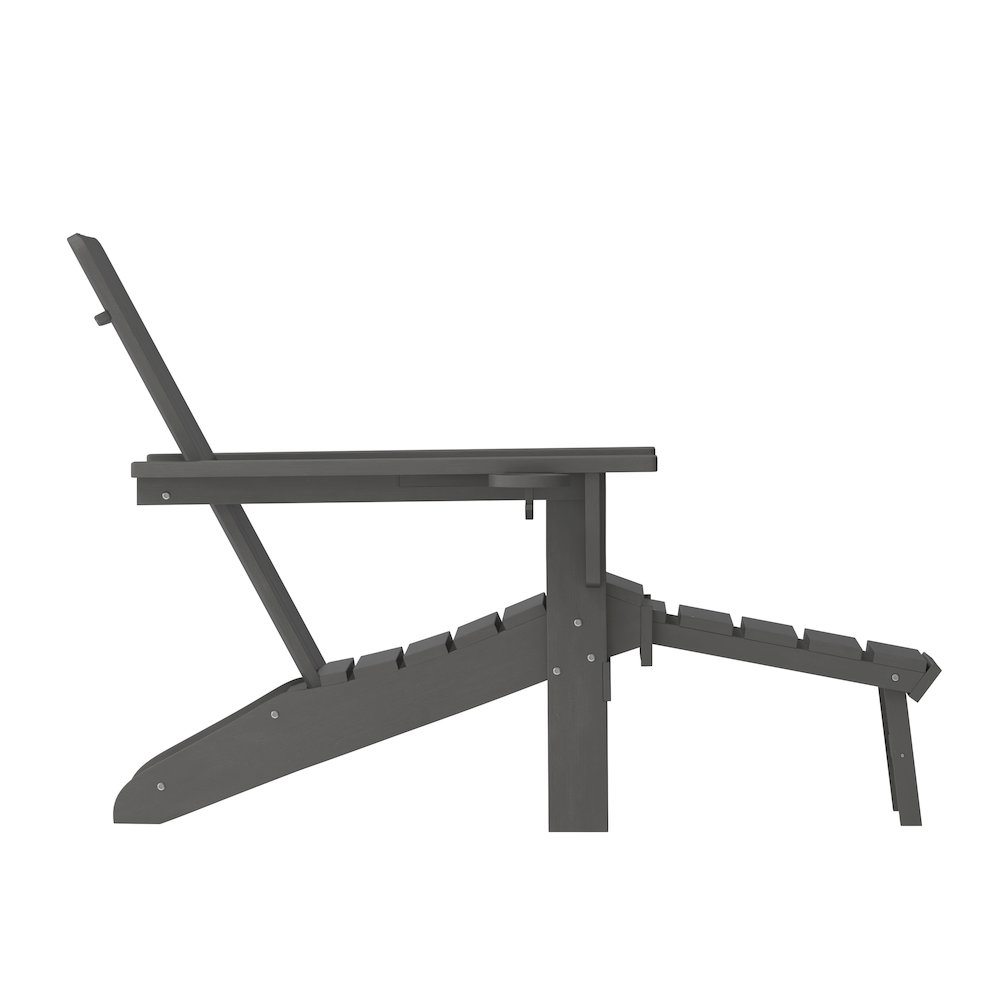 Commercial Adirondack Chair with Pull-Out Ottoman and Cupholder. Picture 10