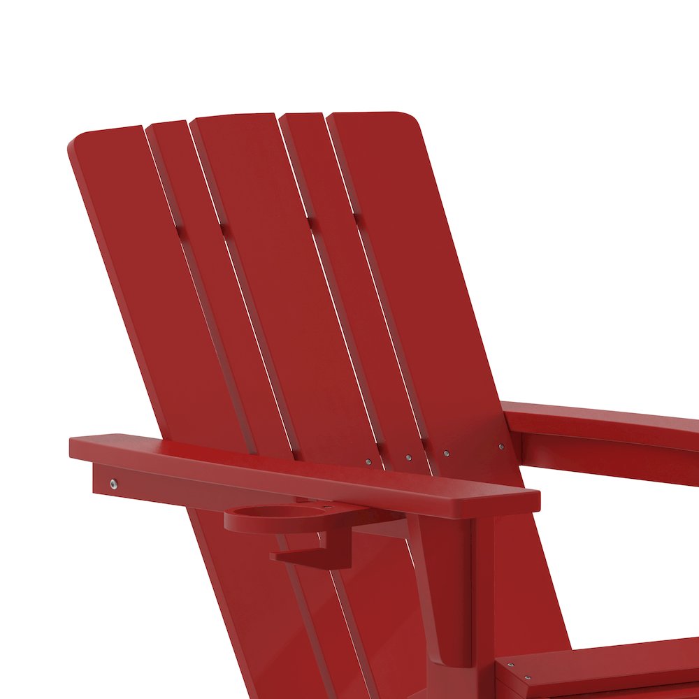 Commercial Adirondack Chair with Pull-Out Ottoman and Cupholder. Picture 9