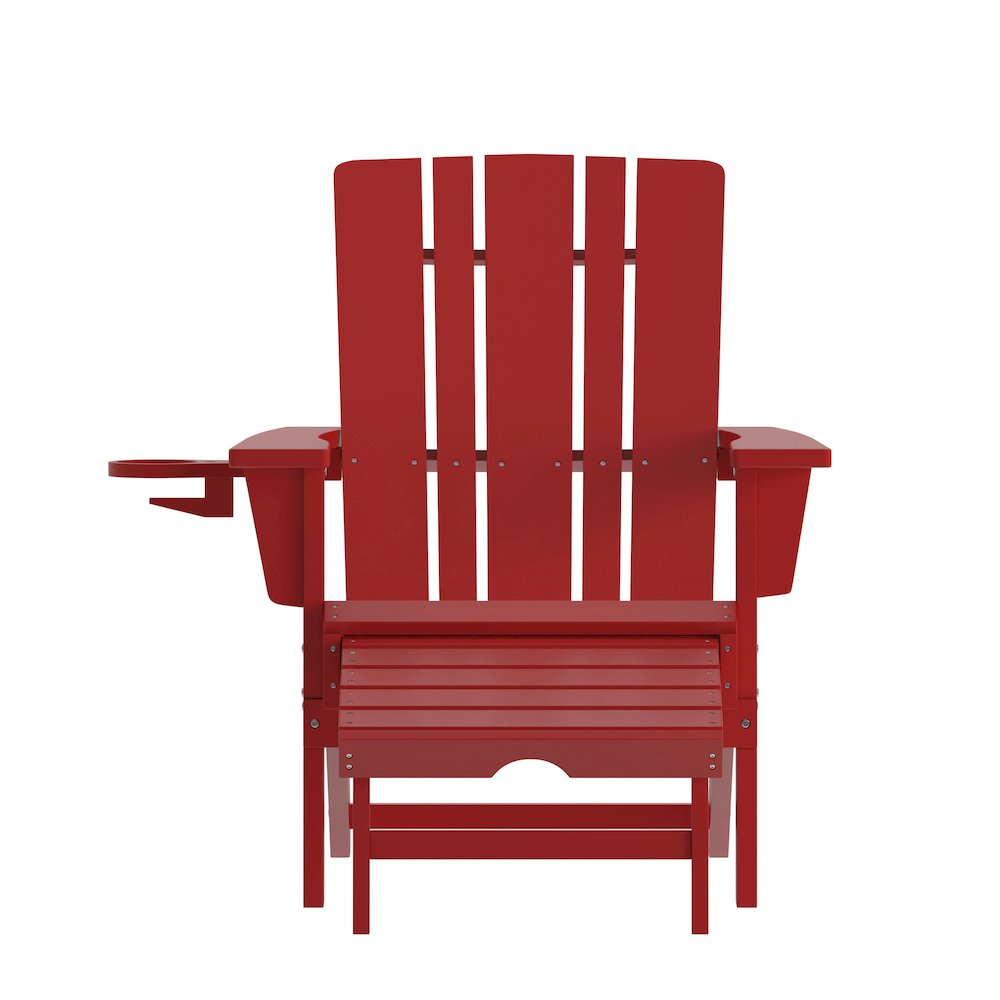 Commercial Adirondack Chair with Pull-Out Ottoman and Cupholder. Picture 11