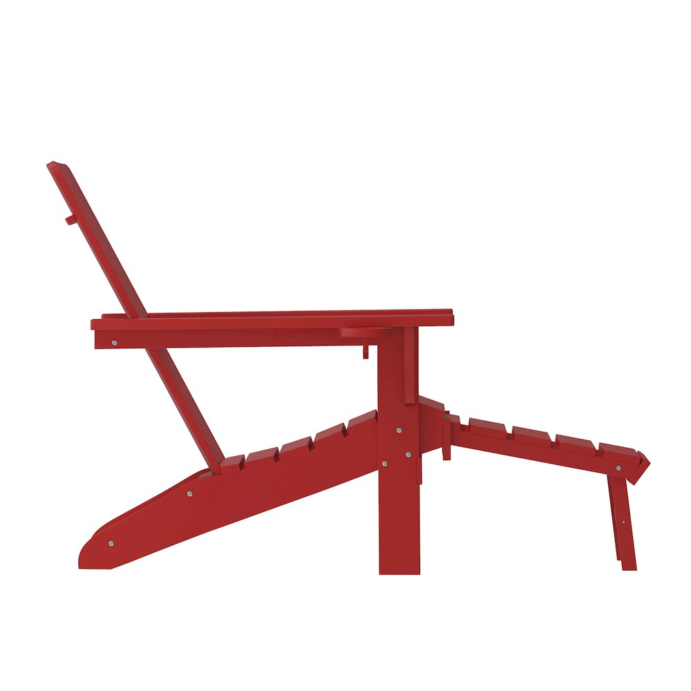 Commercial Adirondack Chair with Pull-Out Ottoman and Cupholder. Picture 10