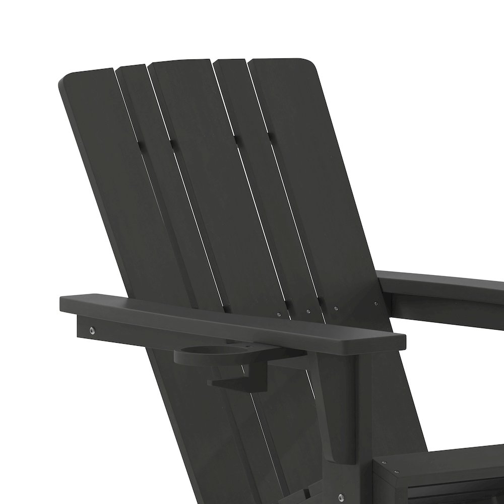 Contemporary Commercial Grade Adirondack Rocking Chair with Cupholder. Picture 9