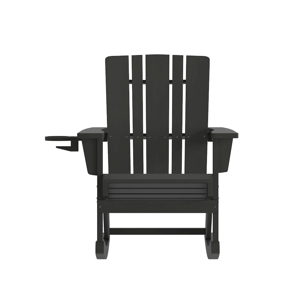 Contemporary Commercial Grade Adirondack Rocking Chair with Cupholder. Picture 11