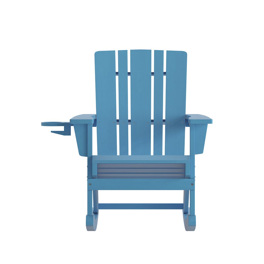 Contemporary Commercial Grade Adirondack Rocking Chair with Cupholder. Picture 11
