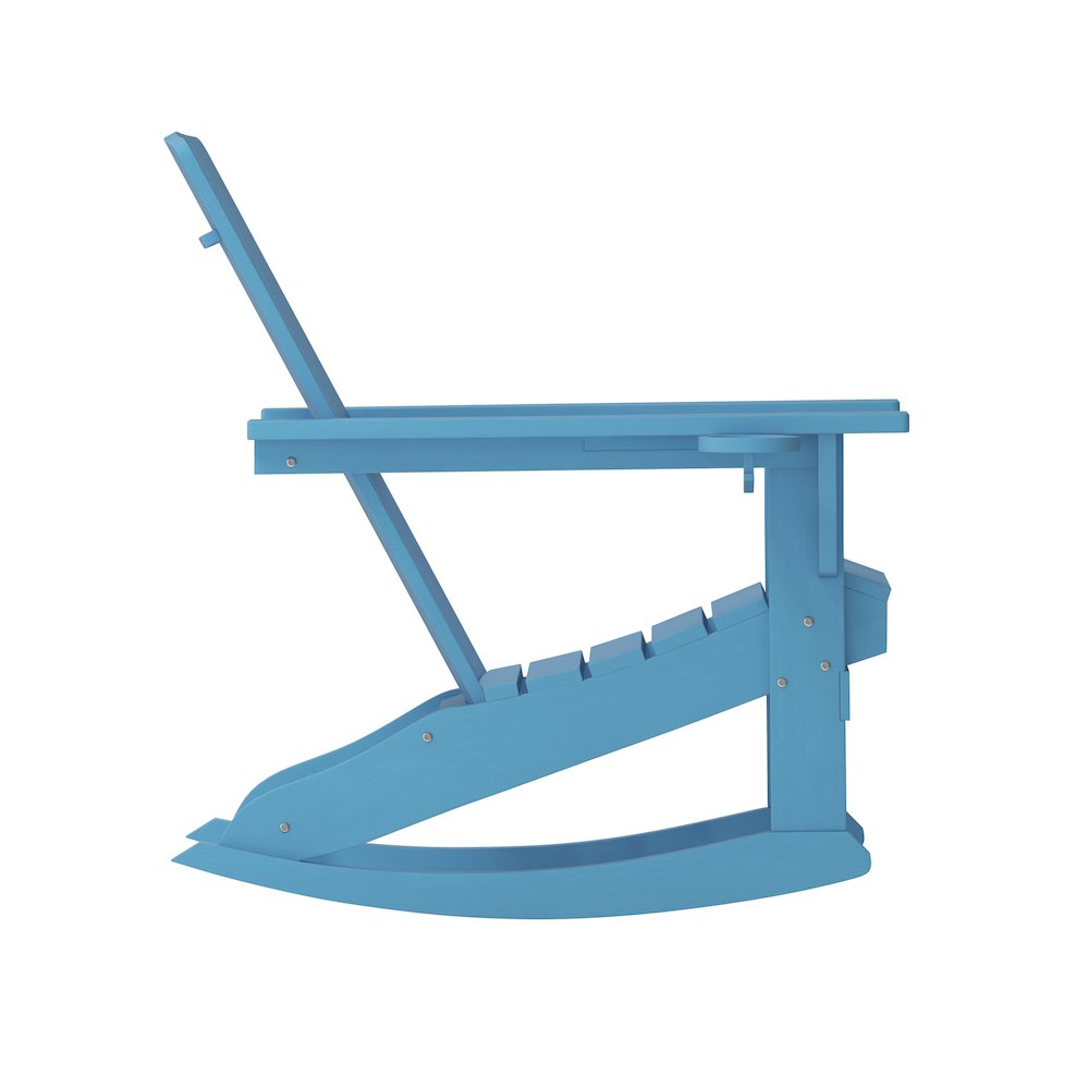 Contemporary Commercial Grade Adirondack Rocking Chair with Cupholder. Picture 10