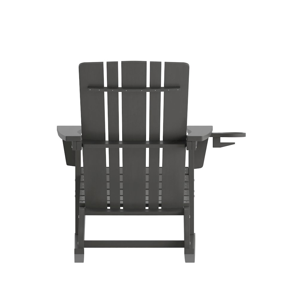 Contemporary Commercial Grade Adirondack Rocking Chair with Cupholder. Picture 8