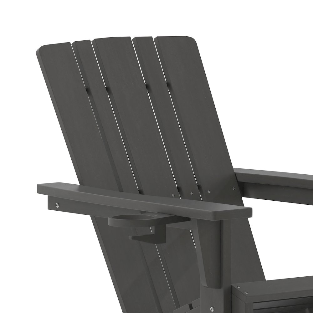 Contemporary Commercial Grade Adirondack Rocking Chair with Cupholder. Picture 9