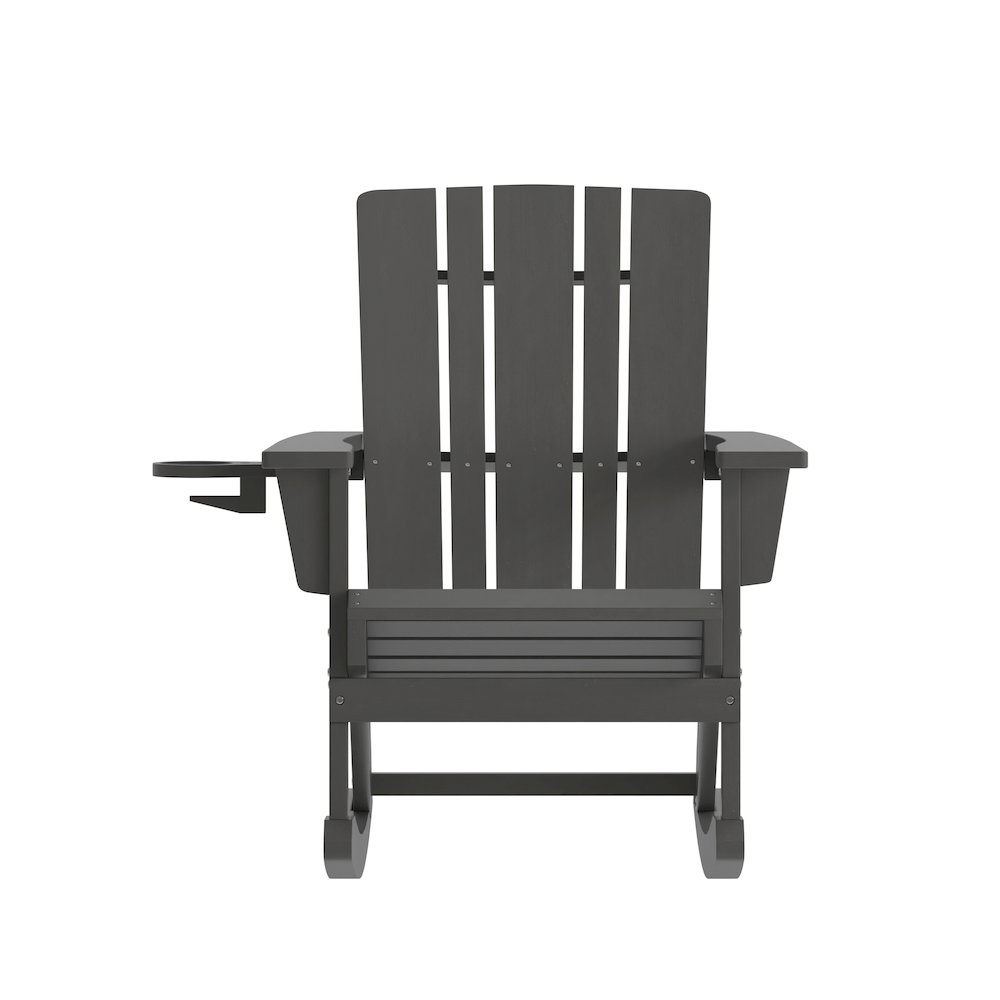 Contemporary Commercial Grade Adirondack Rocking Chair with Cupholder. Picture 11