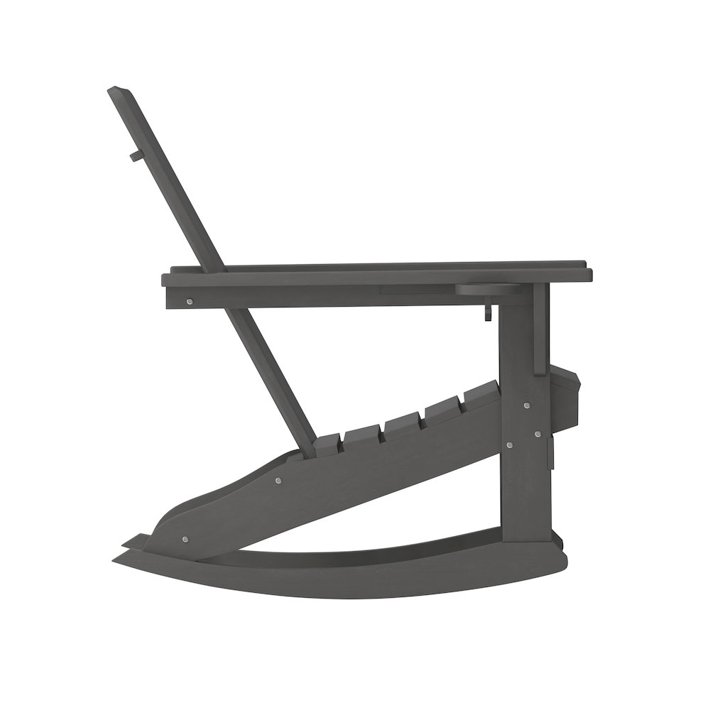 Contemporary Commercial Grade Adirondack Rocking Chair with Cupholder. Picture 10