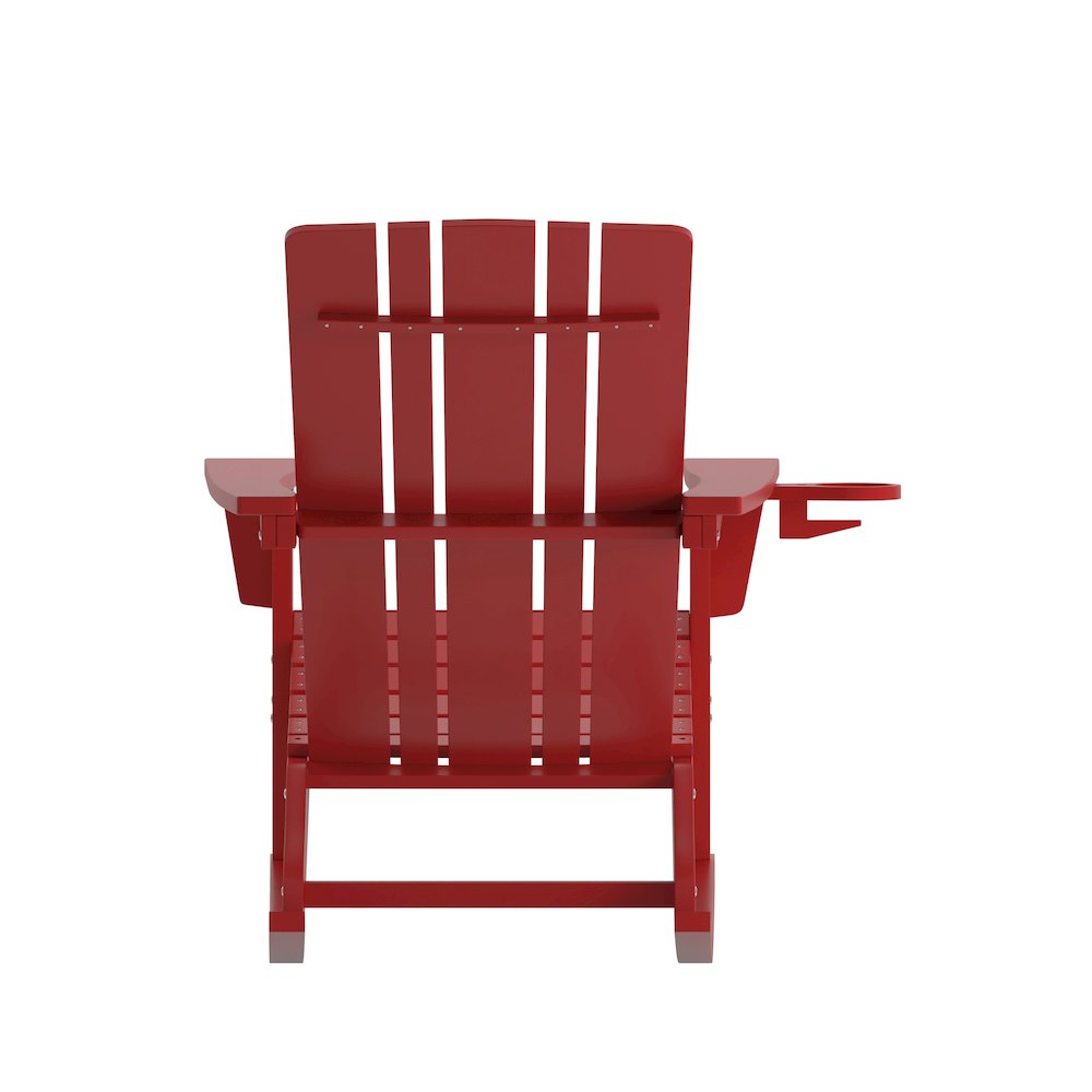Contemporary Commercial Grade Adirondack Rocking Chair with Cupholder. Picture 8