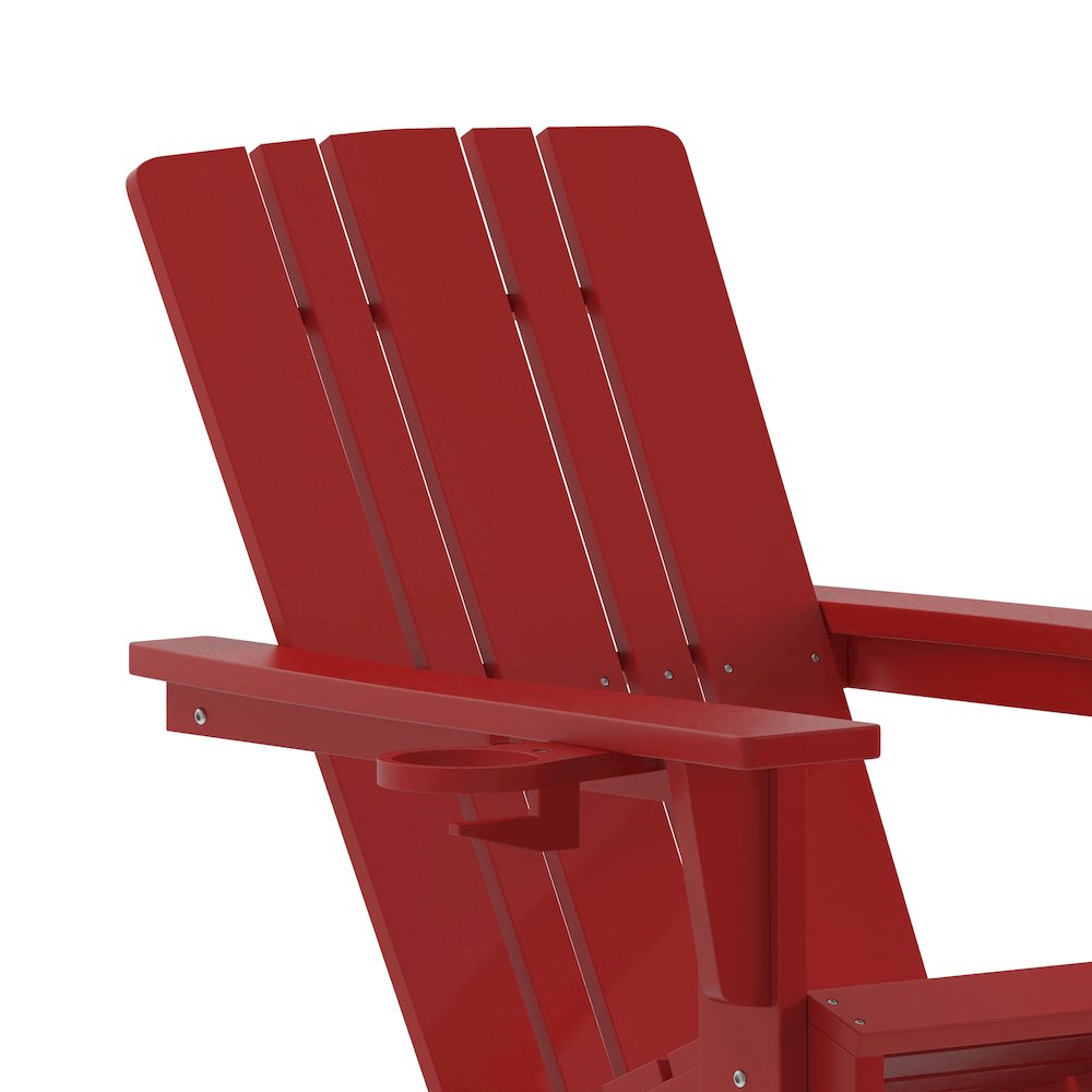 Contemporary Commercial Grade Adirondack Rocking Chair with Cupholder. Picture 9