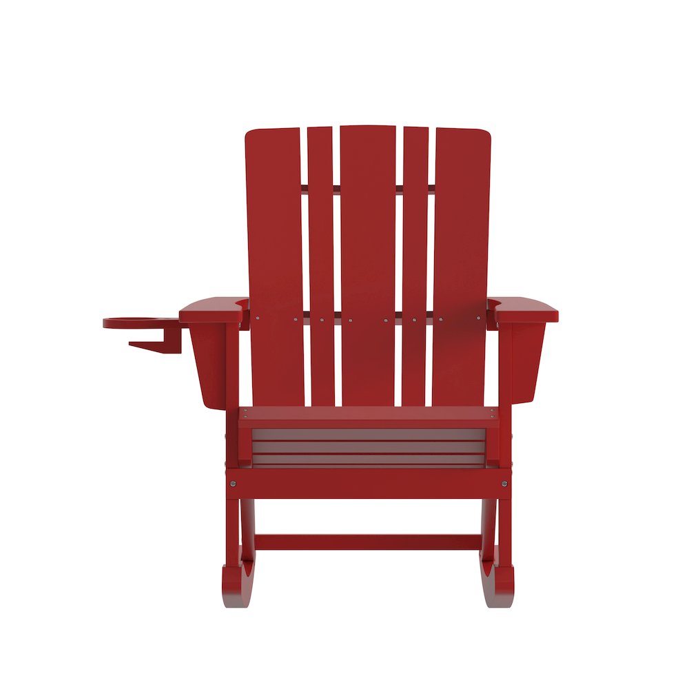 Contemporary Commercial Grade Adirondack Rocking Chair with Cupholder. Picture 11