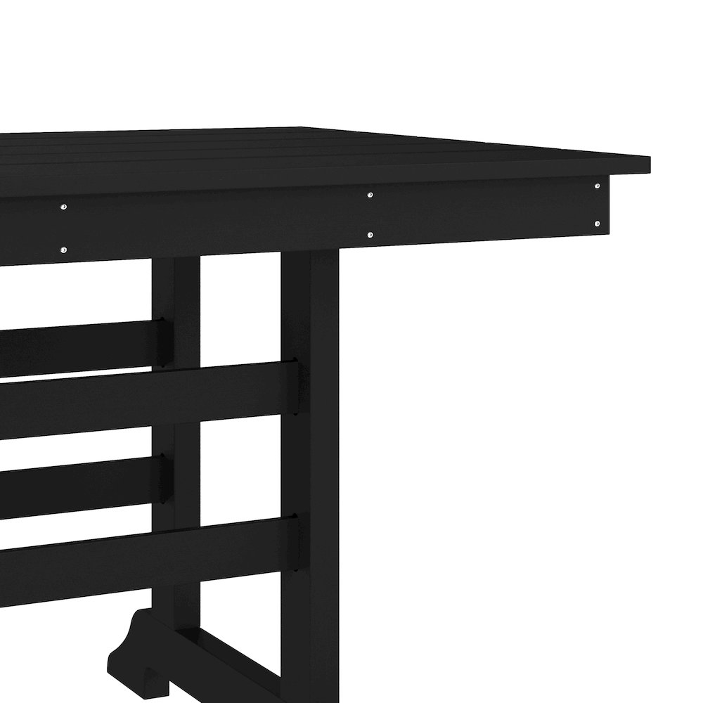 Contemporary 7 Piece Commercial Grade Adirondack Dining Set, Black. Picture 14