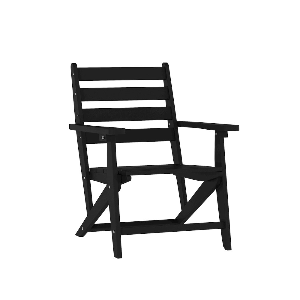 Contemporary 7 Piece Commercial Grade Adirondack Dining Set, Black. Picture 10