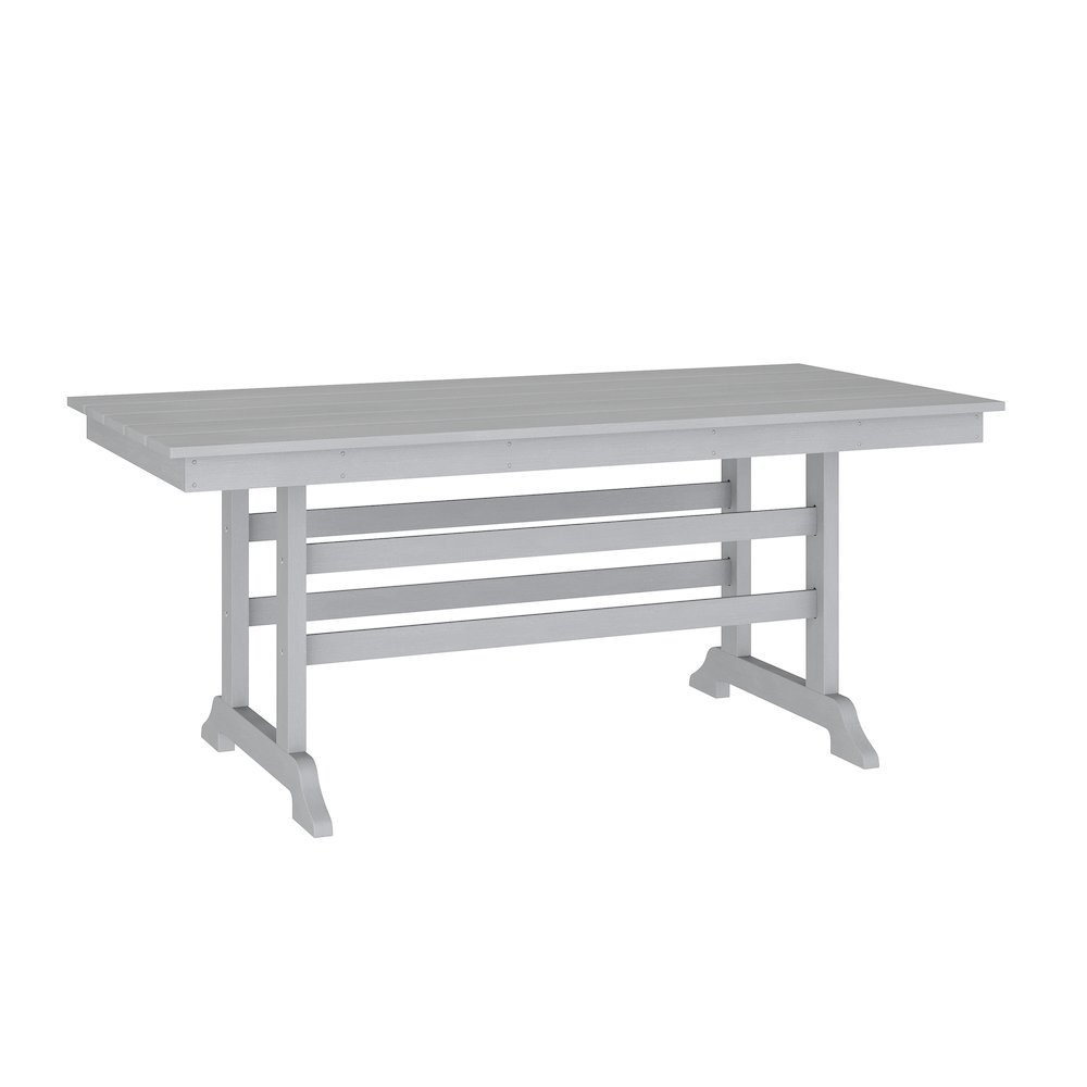 Contemporary 7 Piece Commercial Grade Adirondack Dining Set, Gray. Picture 13