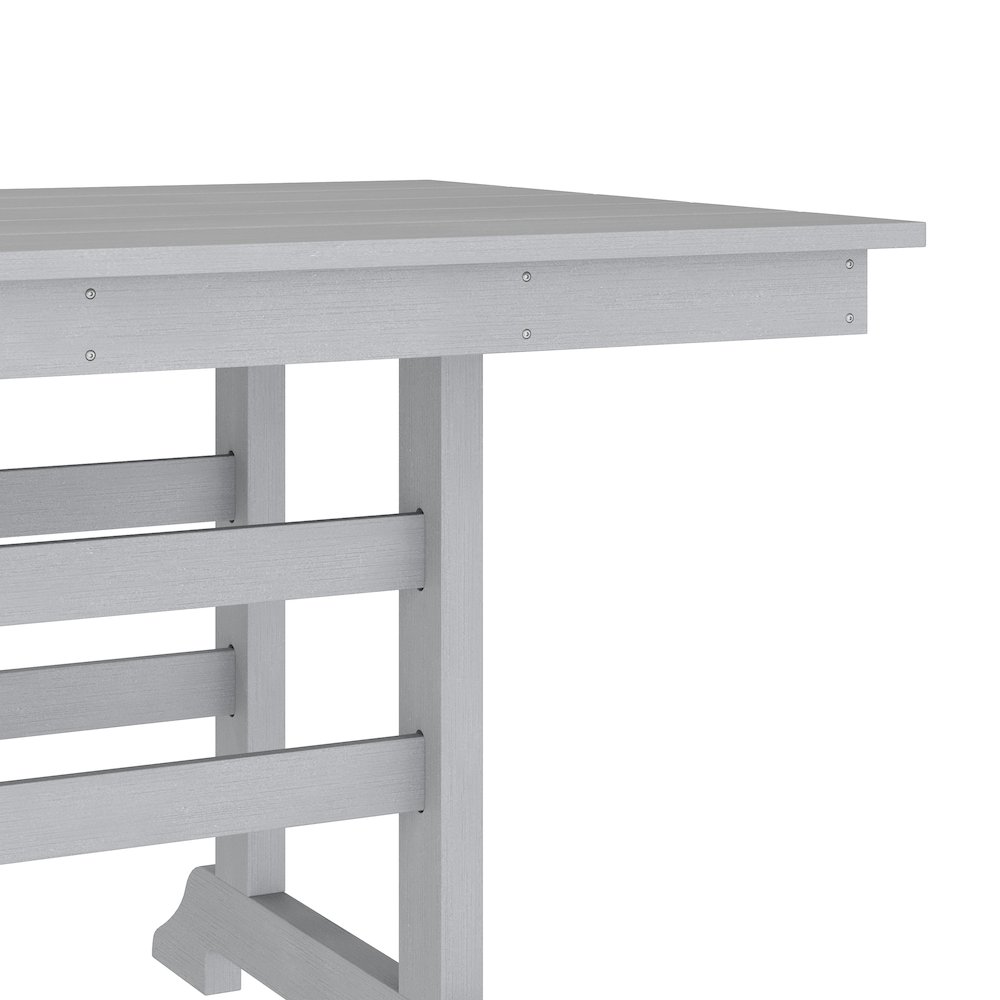 Contemporary 7 Piece Commercial Grade Adirondack Dining Set, Gray. Picture 14