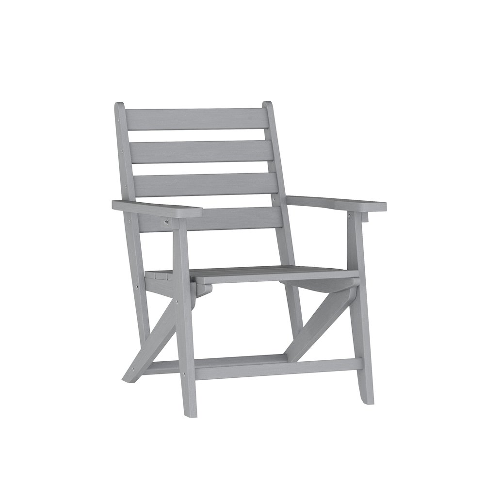 Contemporary 7 Piece Commercial Grade Adirondack Dining Set, Gray. Picture 10