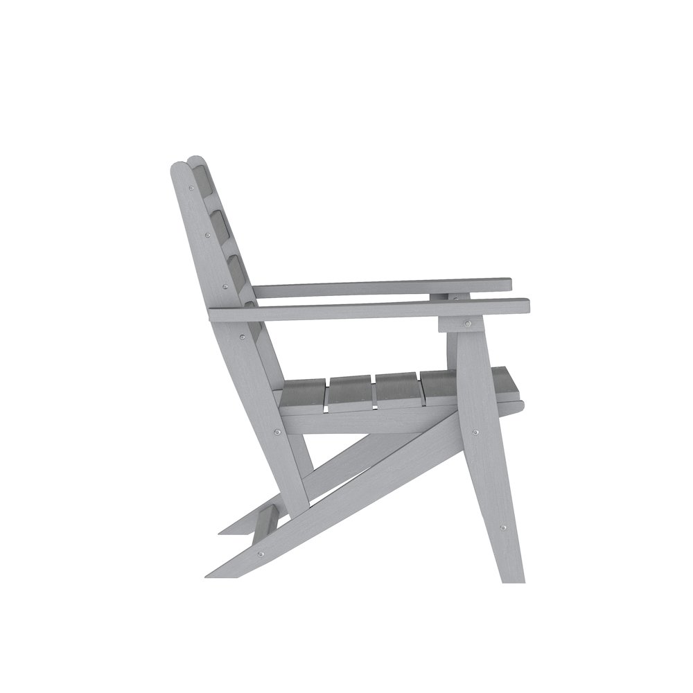 Contemporary 7 Piece Commercial Grade Adirondack Dining Set, Gray. Picture 15