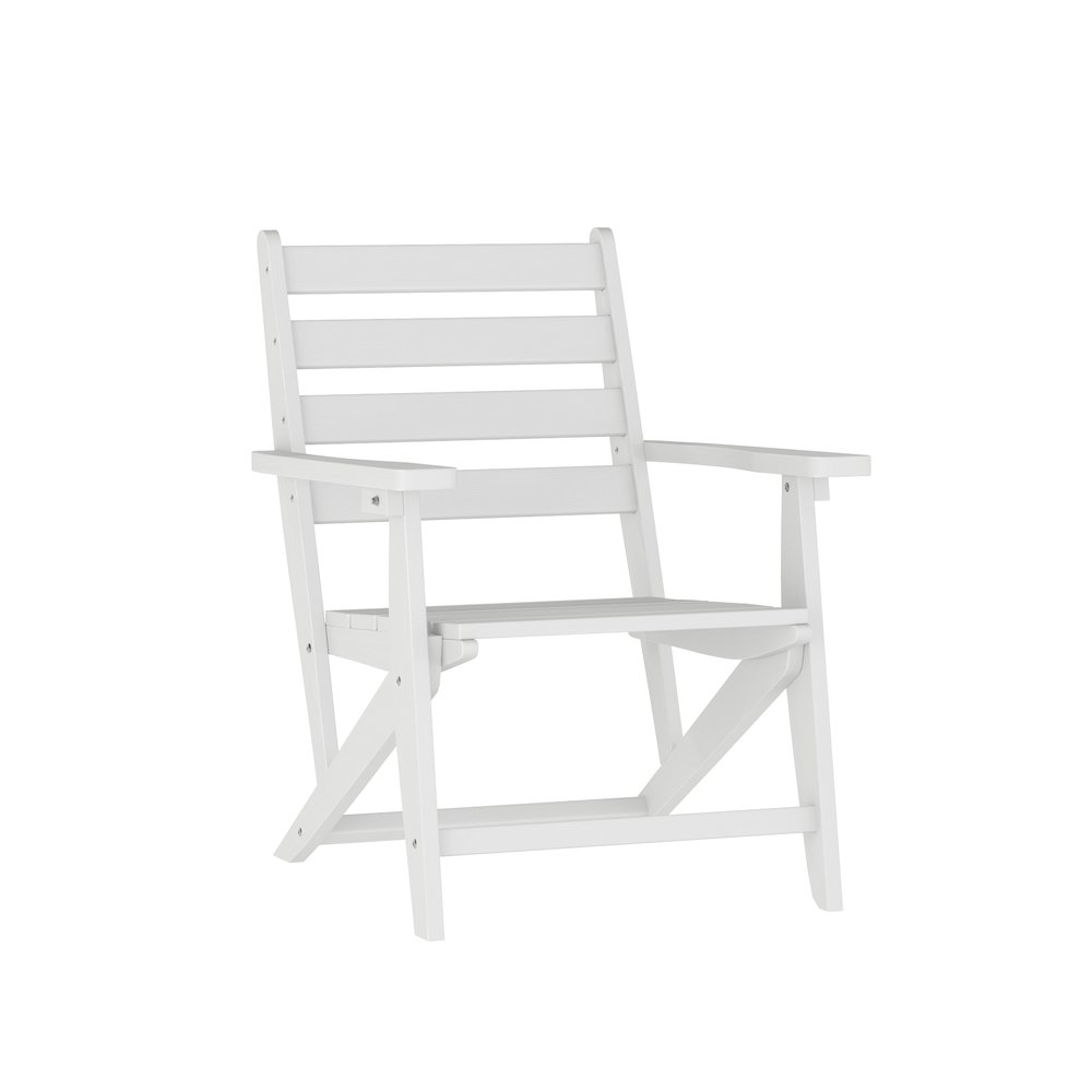 Contemporary 7 Piece Commercial Grade Adirondack Dining Set, White. Picture 10