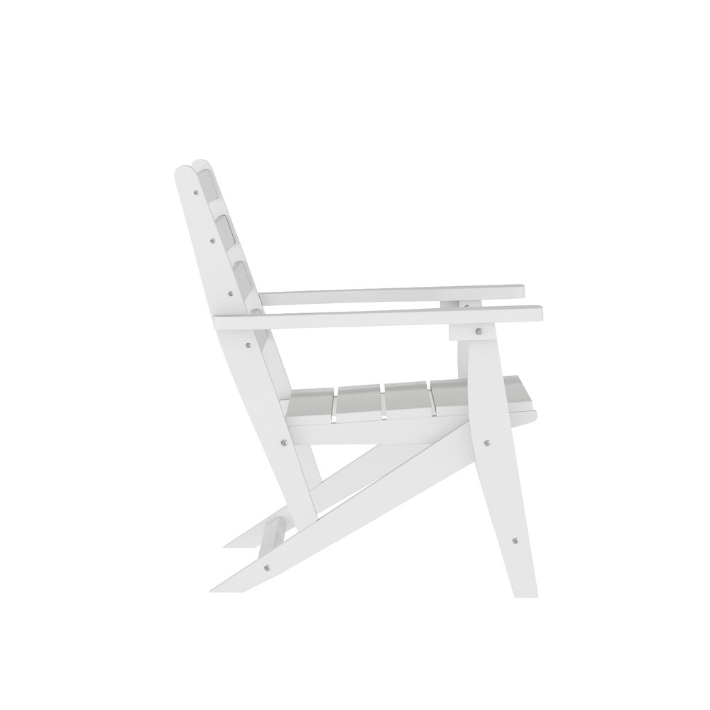 Contemporary 7 Piece Commercial Grade Adirondack Dining Set, White. Picture 15