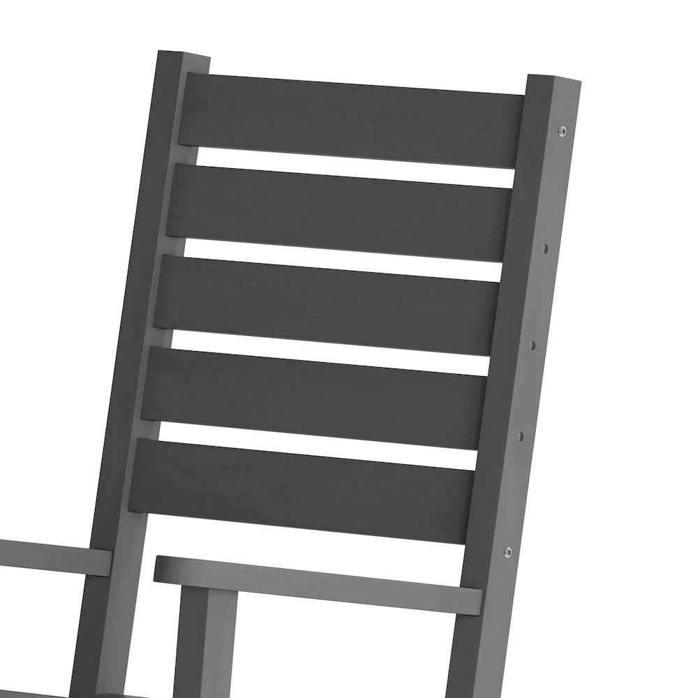 3-Piece Set with 2 Contemporary All-Weather Rocking Chairs and End Table in Gray. Picture 11