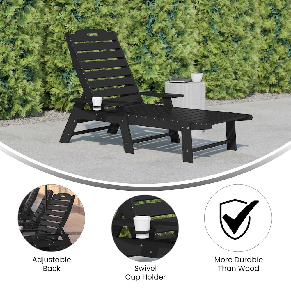Commercial Adjustable Adirondack Lounger with Cupholder. Picture 4