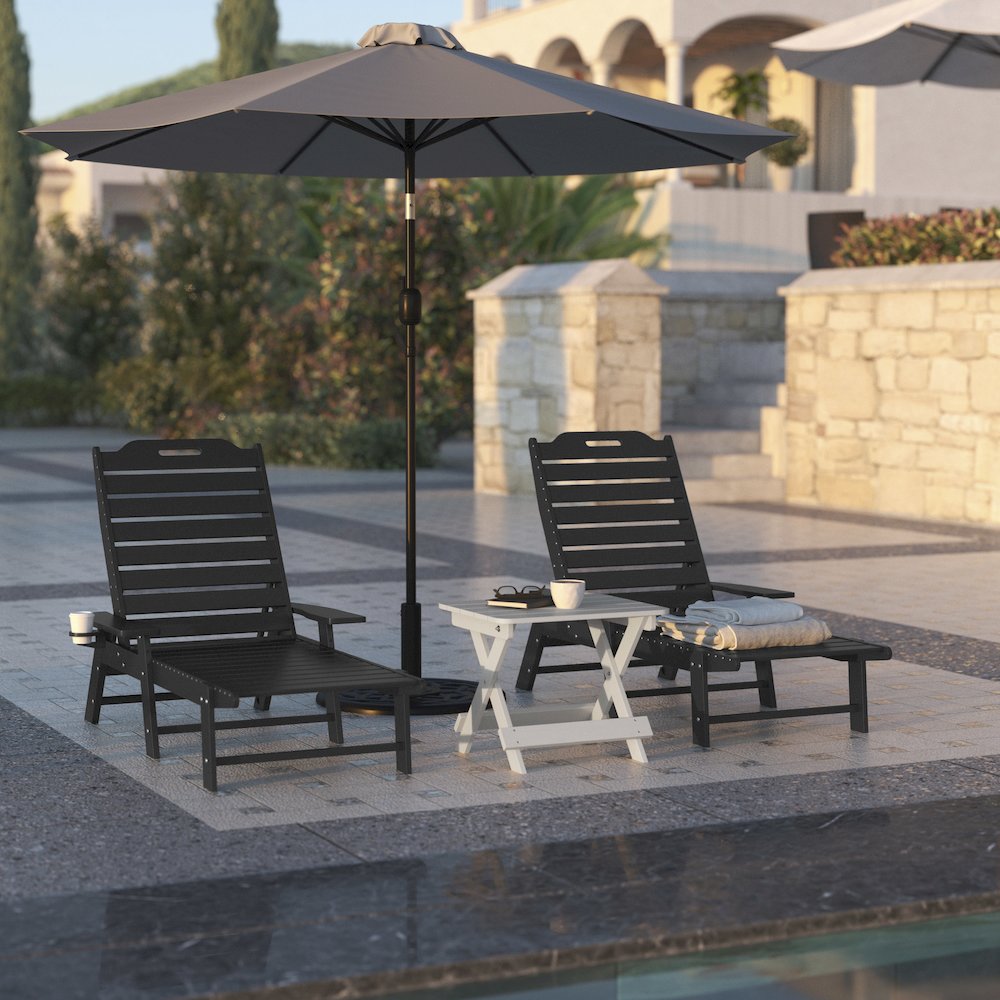 Commercial Adjustable Adirondack Lounger with Cupholder. Picture 6