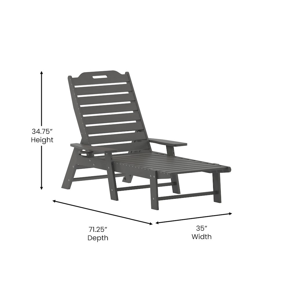 Commercial Adjustable Adirondack Lounger with Cupholder. Picture 5
