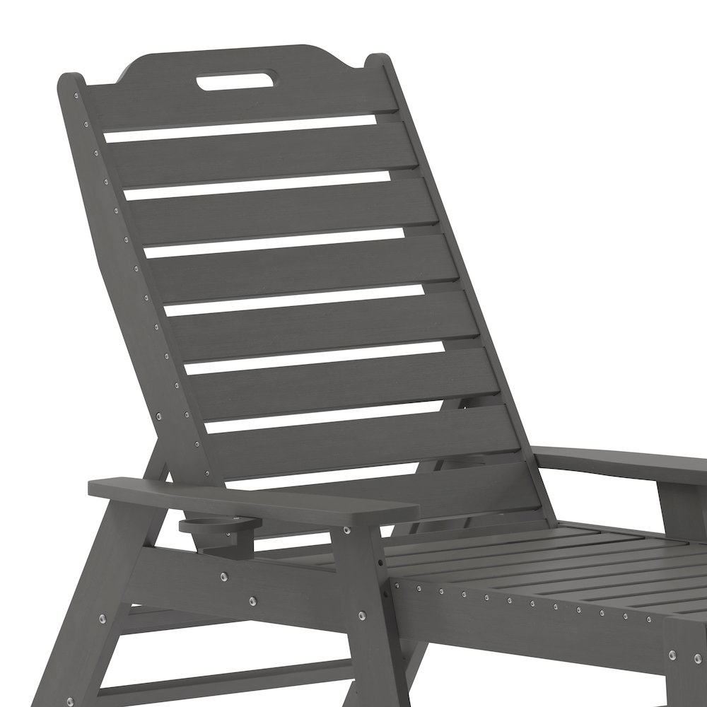 Commercial Adjustable Adirondack Lounger with Cupholder. Picture 9