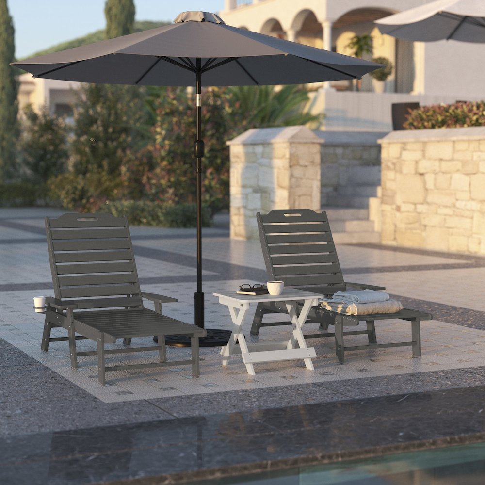 Commercial Adjustable Adirondack Lounger with Cupholder. Picture 6