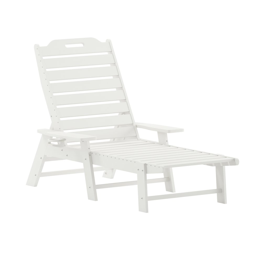 Commercial Adjustable Adirondack Lounger with Cupholder. Picture 1