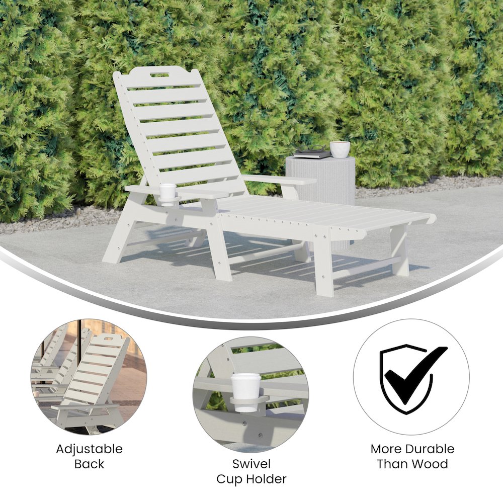 Commercial Adjustable Adirondack Lounger with Cupholder. Picture 4