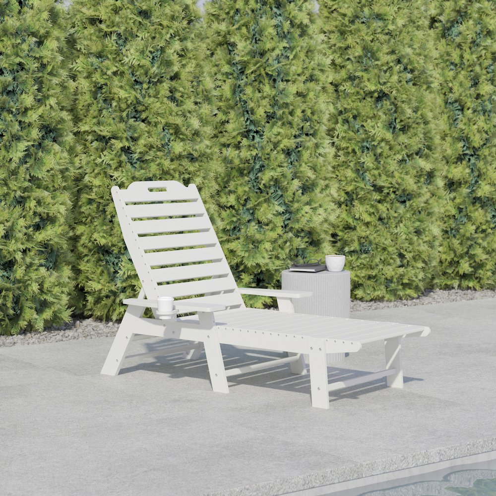 Commercial Adjustable Adirondack Lounger with Cupholder. Picture 2