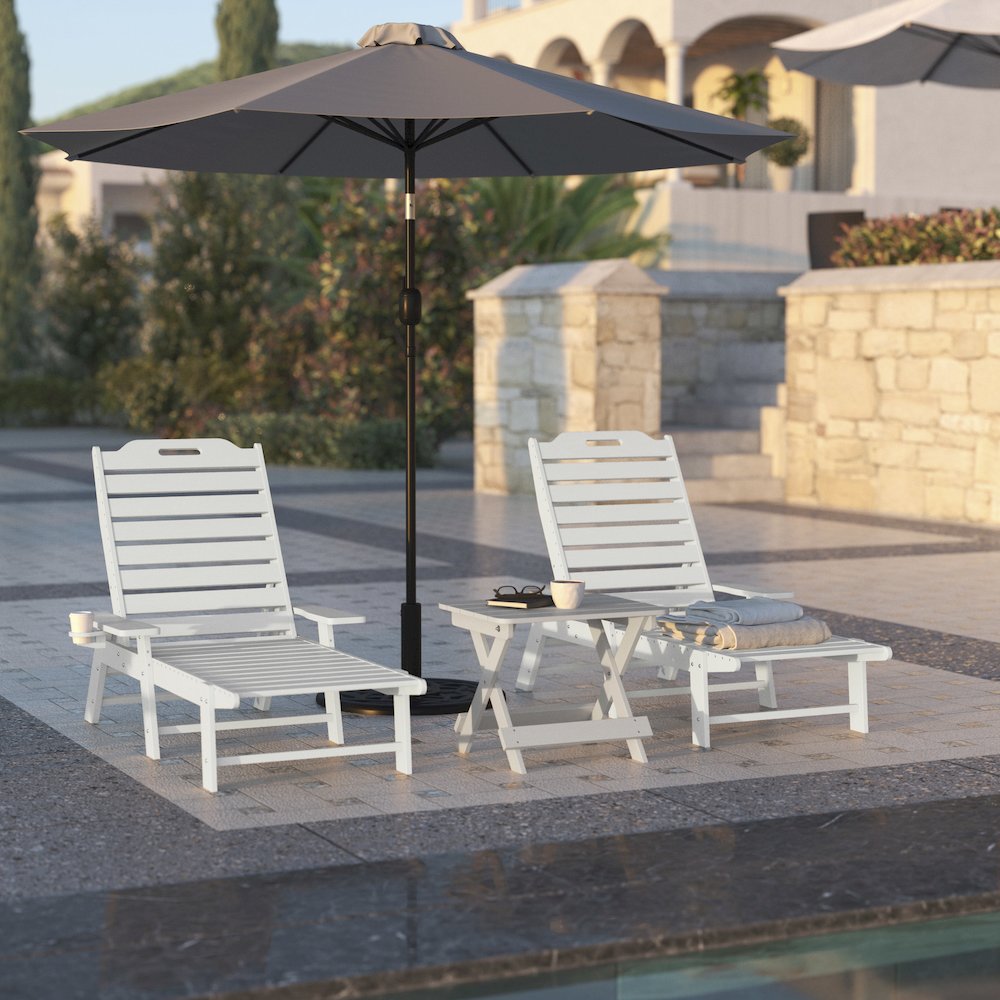 Commercial Adjustable Adirondack Lounger with Cupholder. Picture 6