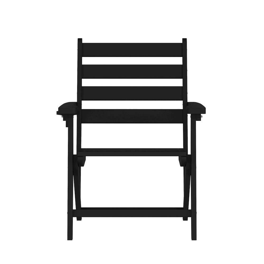Contemporary Commercial Grade Adirondack Dining Chair with Cupholder, Black. Picture 11