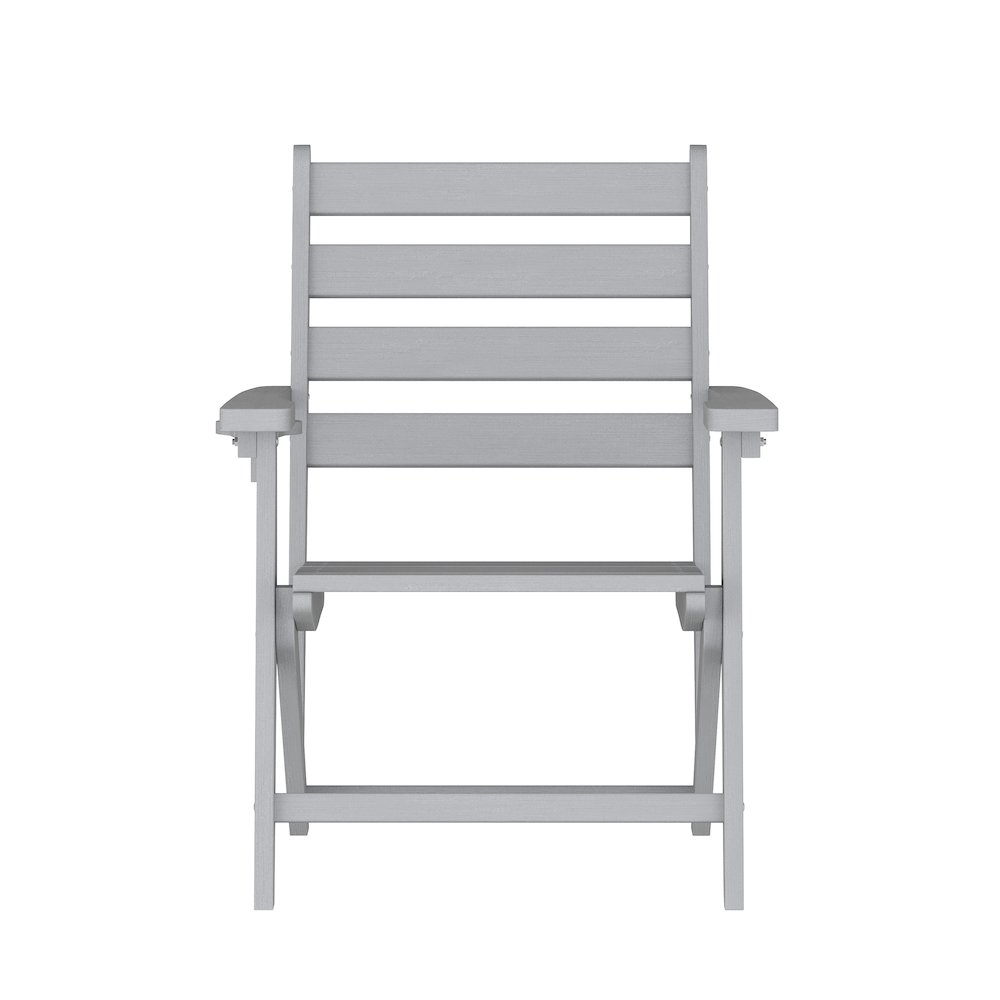 Contemporary Commercial Grade Adirondack Dining Chair with Cupholder, Gray. Picture 11