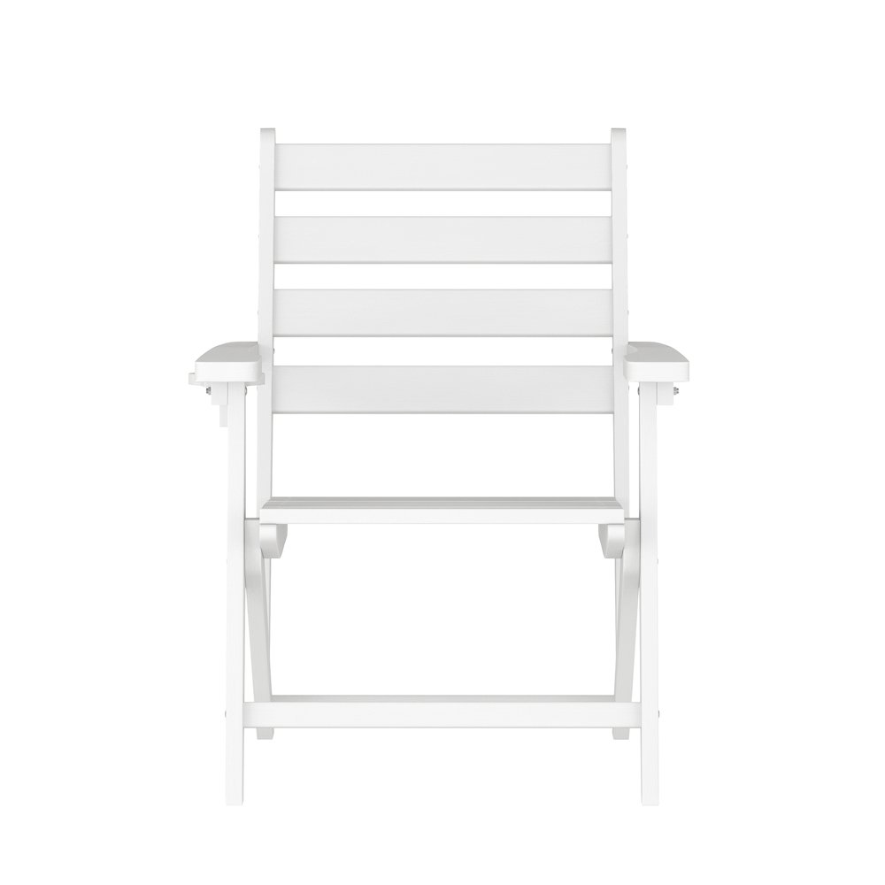 Contemporary Commercial Grade Adirondack Dining Chair with Cupholder, White. Picture 11