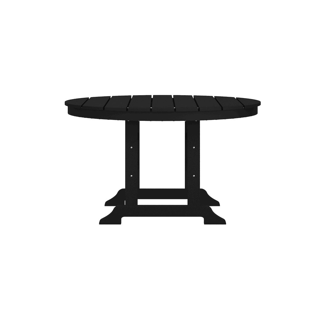 Colonel 48" Round Recycled HDPE Adirondack Dining Table for 4 in Black. Picture 7
