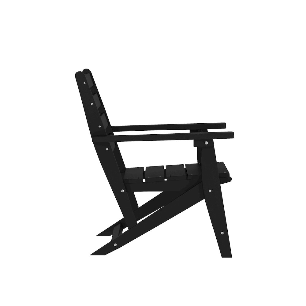 Contemporary 5 Piece Commercial Grade Adirondack Dining Set, Black. Picture 11