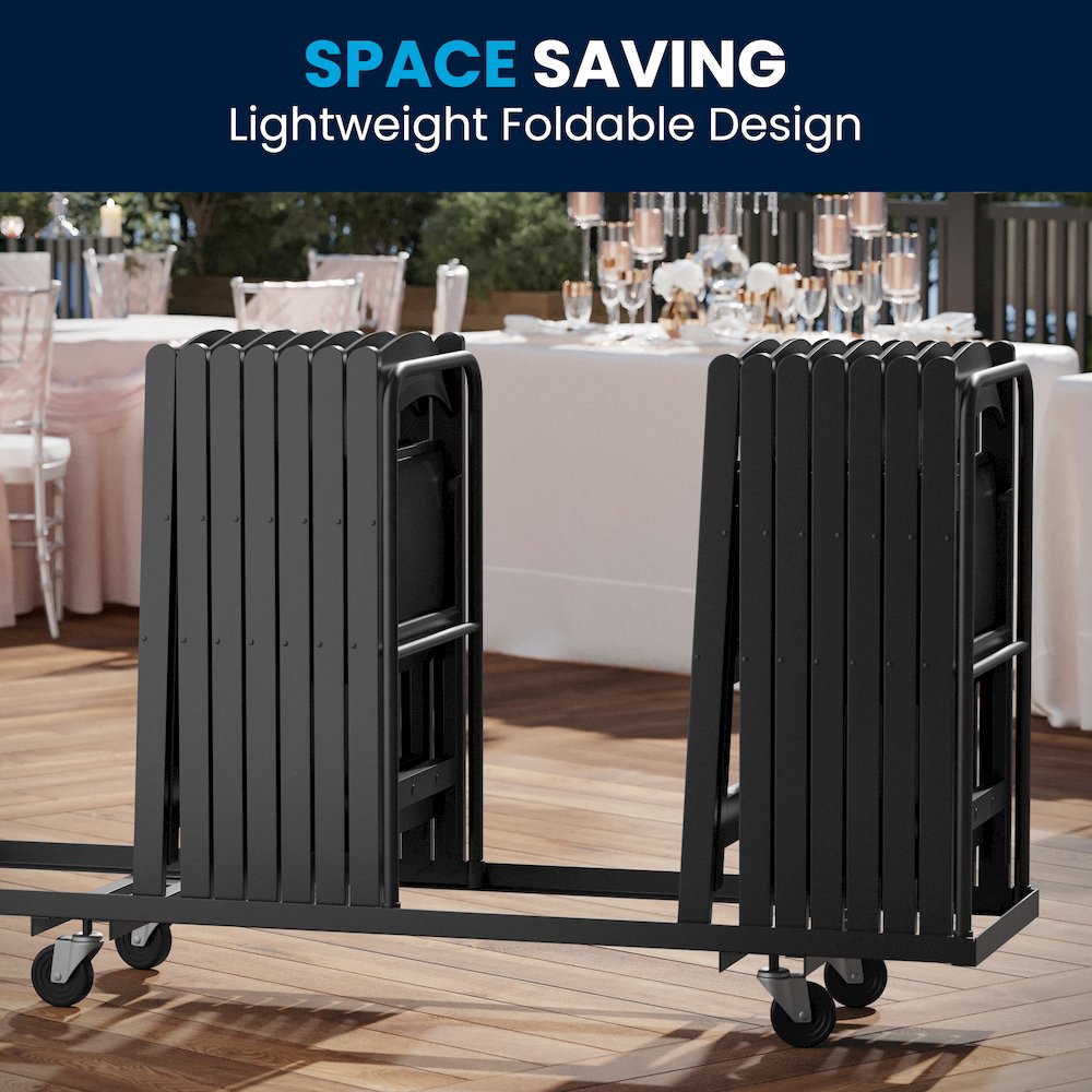 Folding Chair - Black Resin - 2 Pack 800LB Weight Capacity. Picture 9