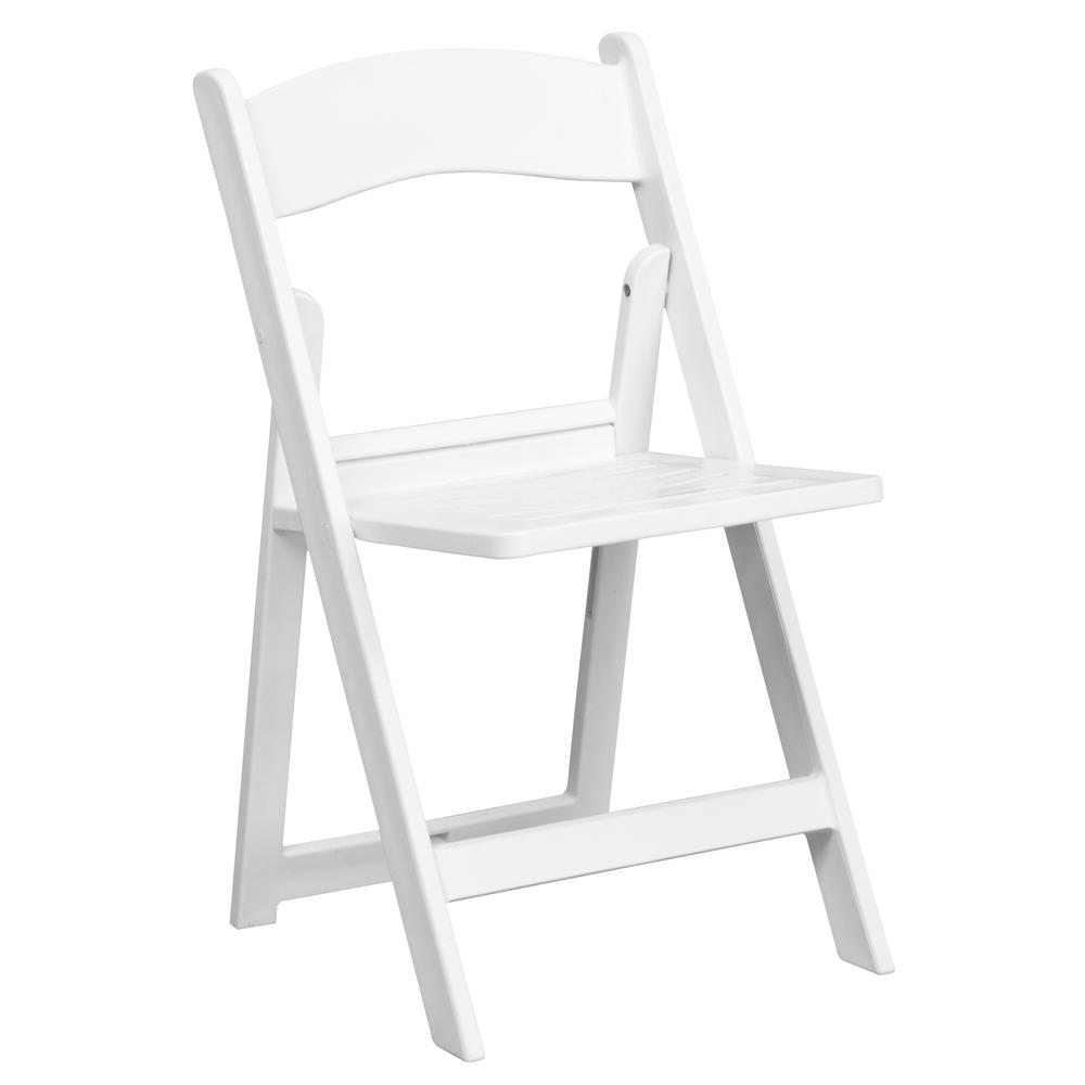 HERCULES Series 1000 lb. Capacity White Resin Folding Chair with Slatted Seat. Picture 1