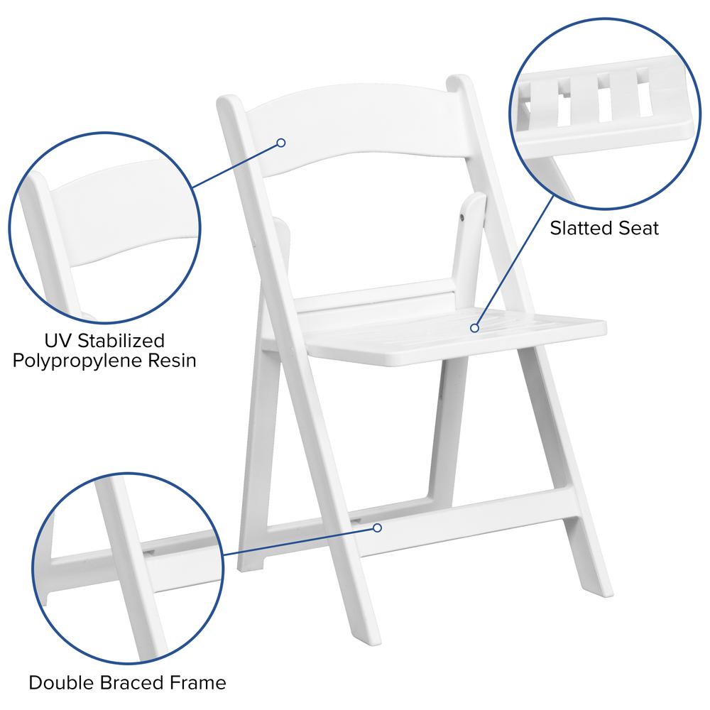 1000 lb. Capacity White Resin Folding Chair with Slatted Seat. Picture 16