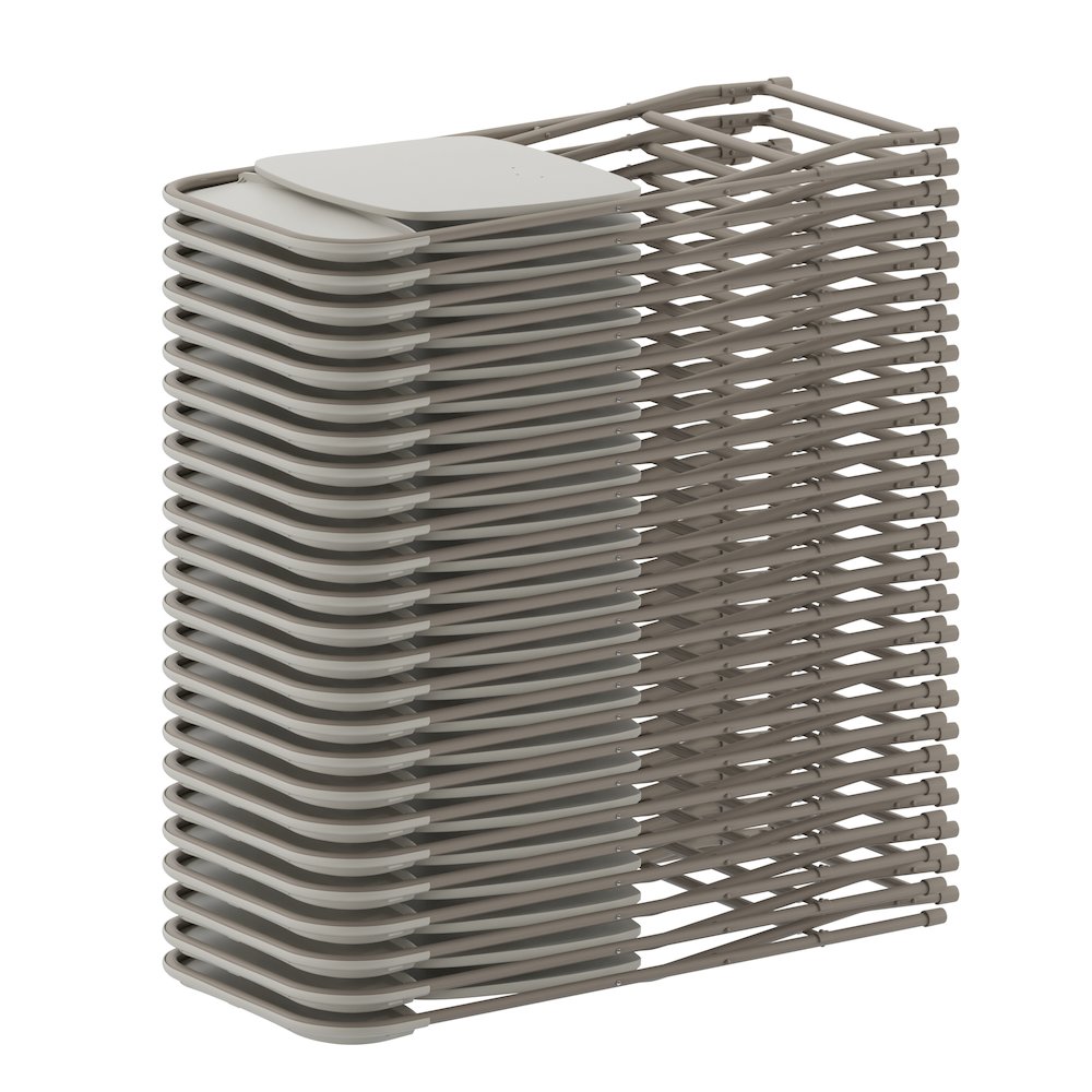 Plastic Folding Chair Beige - 2 Pack 650LB Weight Capacity. Picture 18