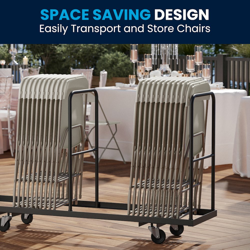 Plastic Folding Chair Beige - 2 Pack 650LB Weight Capacity. Picture 9