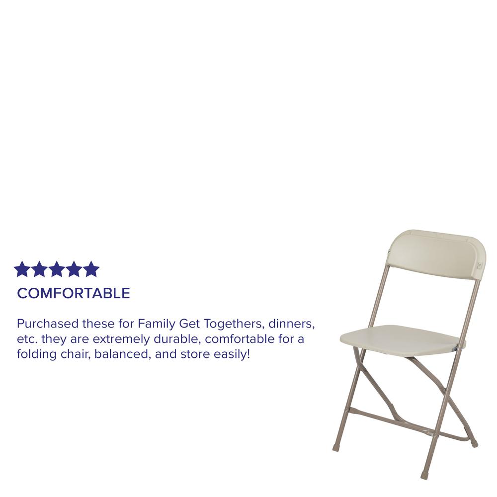 Folding Chair -  - Beige Plastic - 650LB Weight Capacity. Picture 27