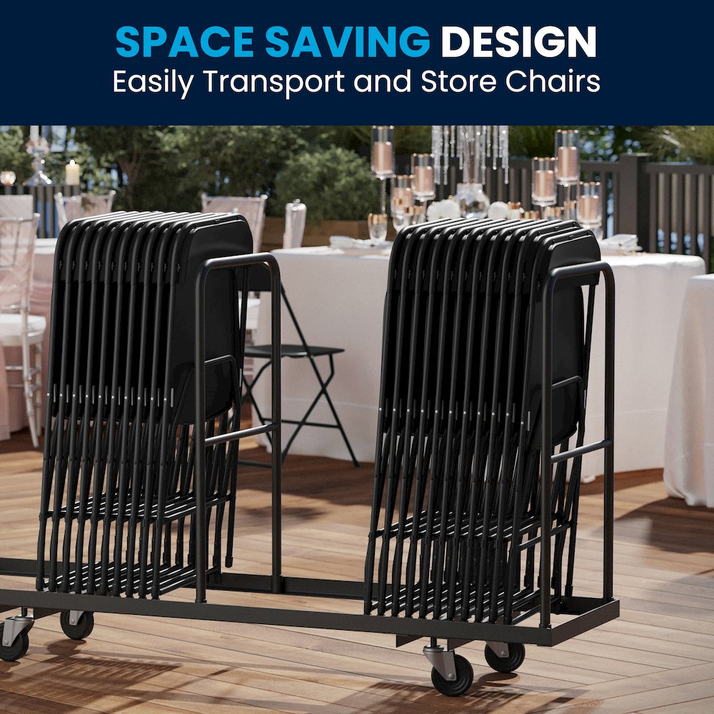 Plastic Folding Chair Black - 2 Pack 650LB Weight Capacity. Picture 9