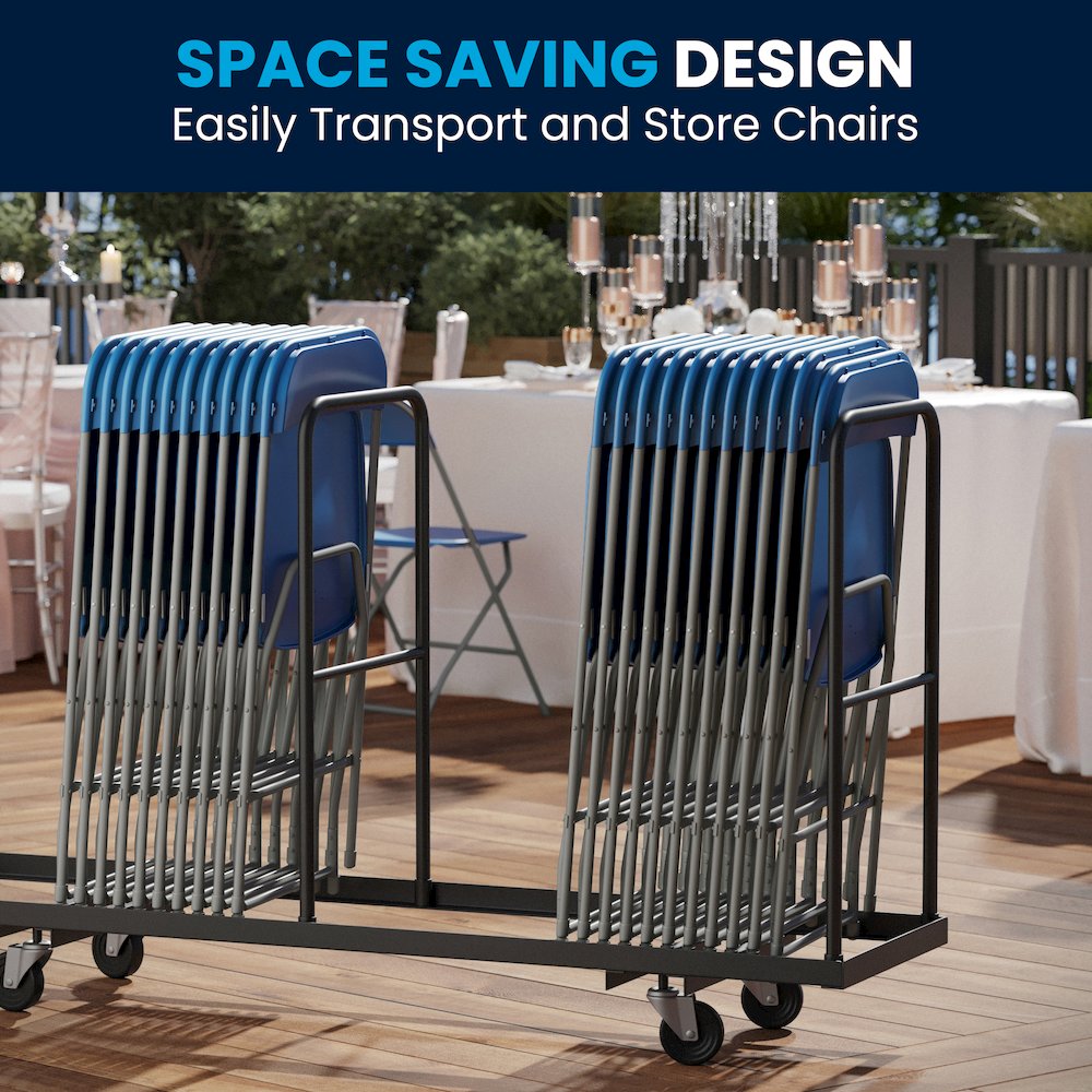 Plastic Folding Chair Blue - 2 Pack 650LB Weight Capacity. Picture 3