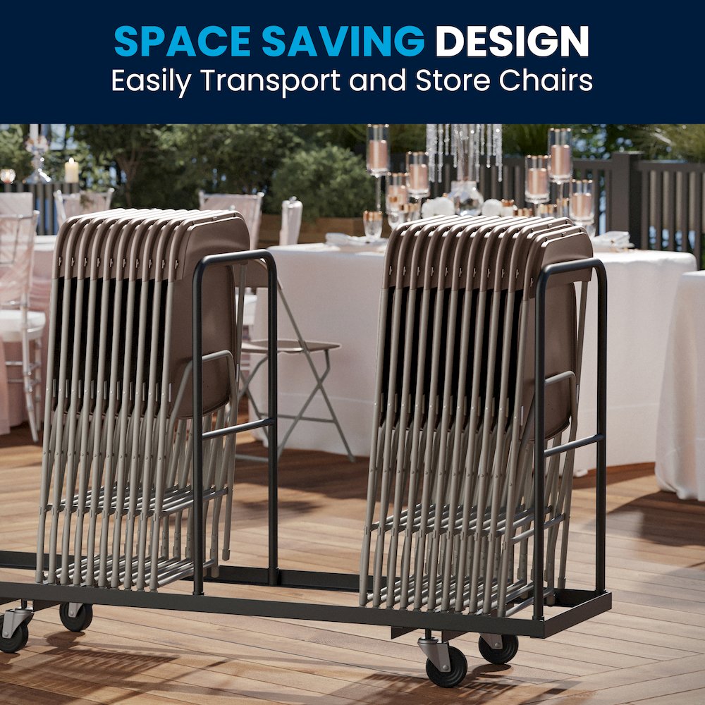 Plastic Folding Chair Brown - 2 Pack 650LB Weight Capacity. Picture 9