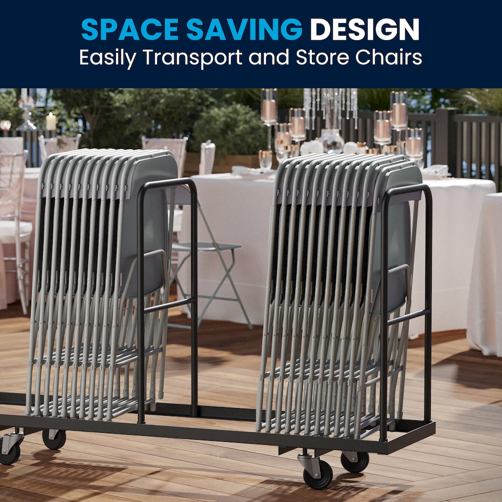 Plastic Folding Chair Grey - 2 Pack 650LB Weight Capacity. Picture 9